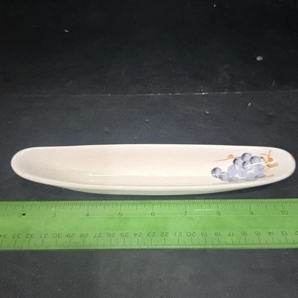 WCL Ceramic‎ Olive Boat, Vintage Grape Design Relish Dish, Replacement Tableware